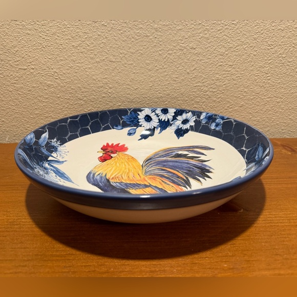 Farmhouse Rooster Bowl, Extra Large Colorful Ceramic Serving Bowl, Rooster Decor - Picture 6 of 15